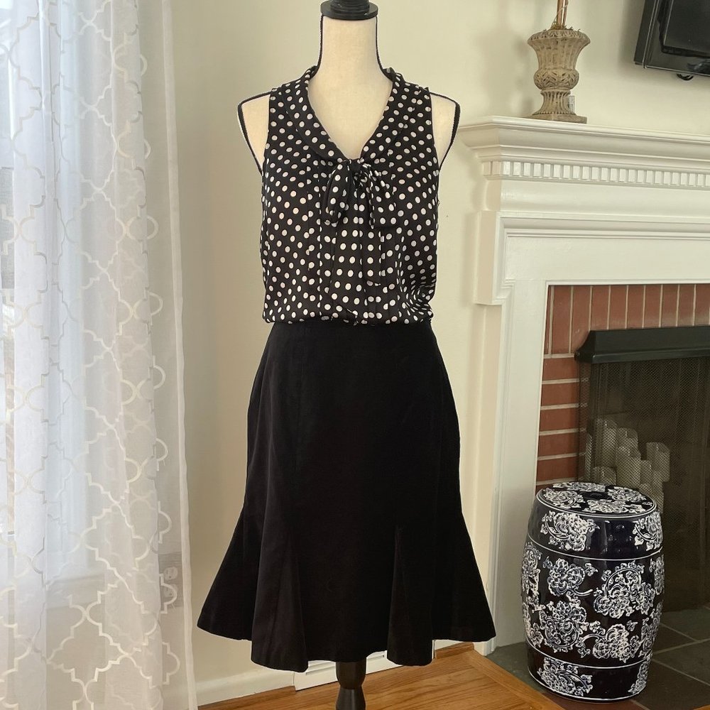 Boden, Black Velvet, Godet Hemline Skirt, Sz. 10R